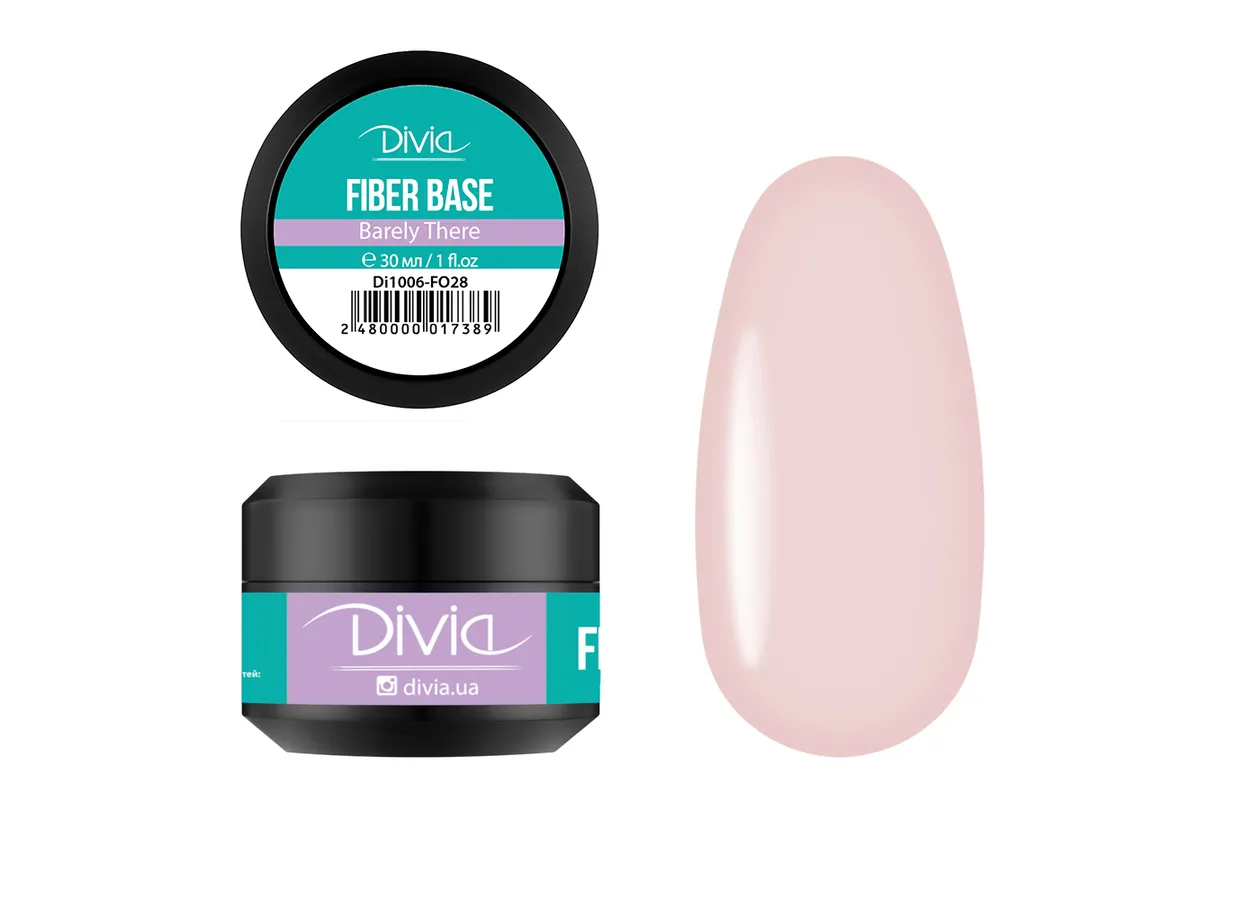 Файбер база для нігтів з армуючими волокнами Divia 
