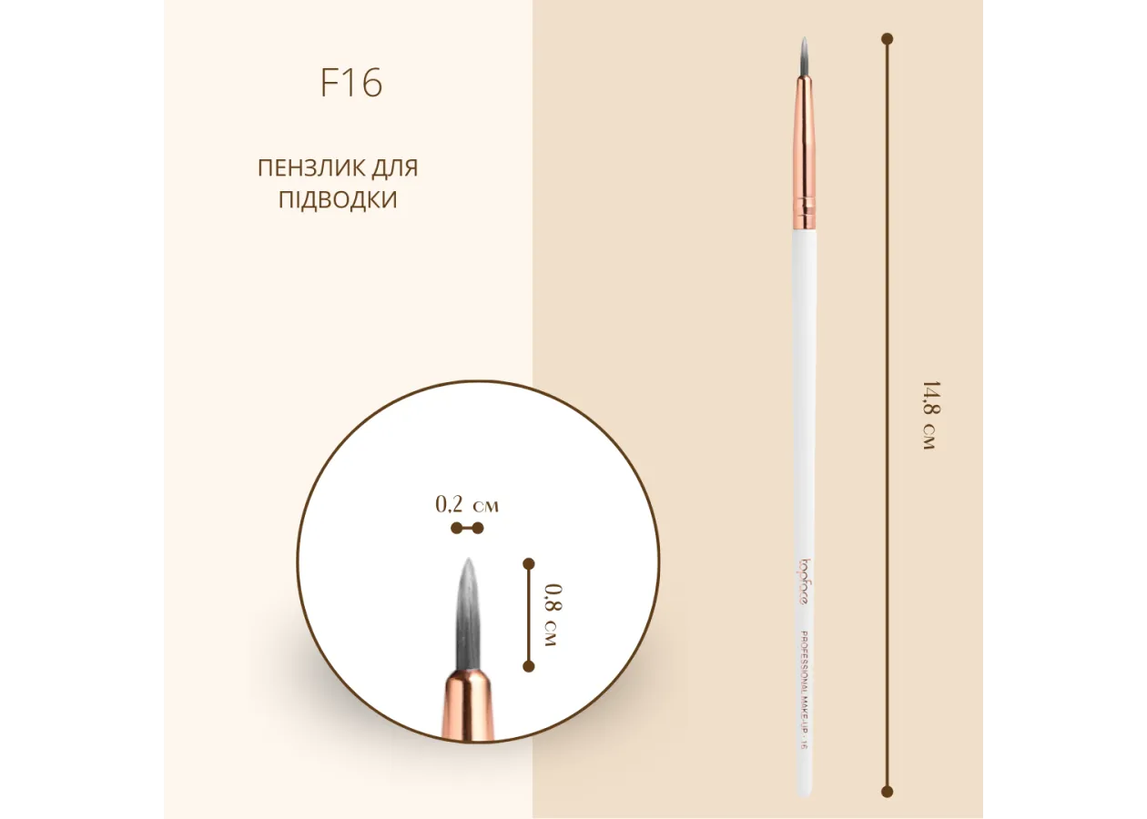 Пензлик для підводки TopFace - PT901 [F16] - Фото 3