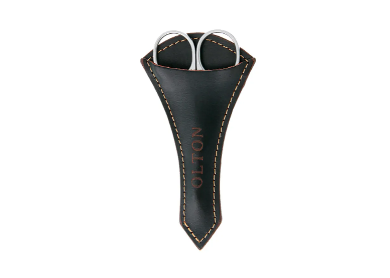 Ножиці для кутикули у шкіряному чохлі (100 мм) Olton - Фото 2