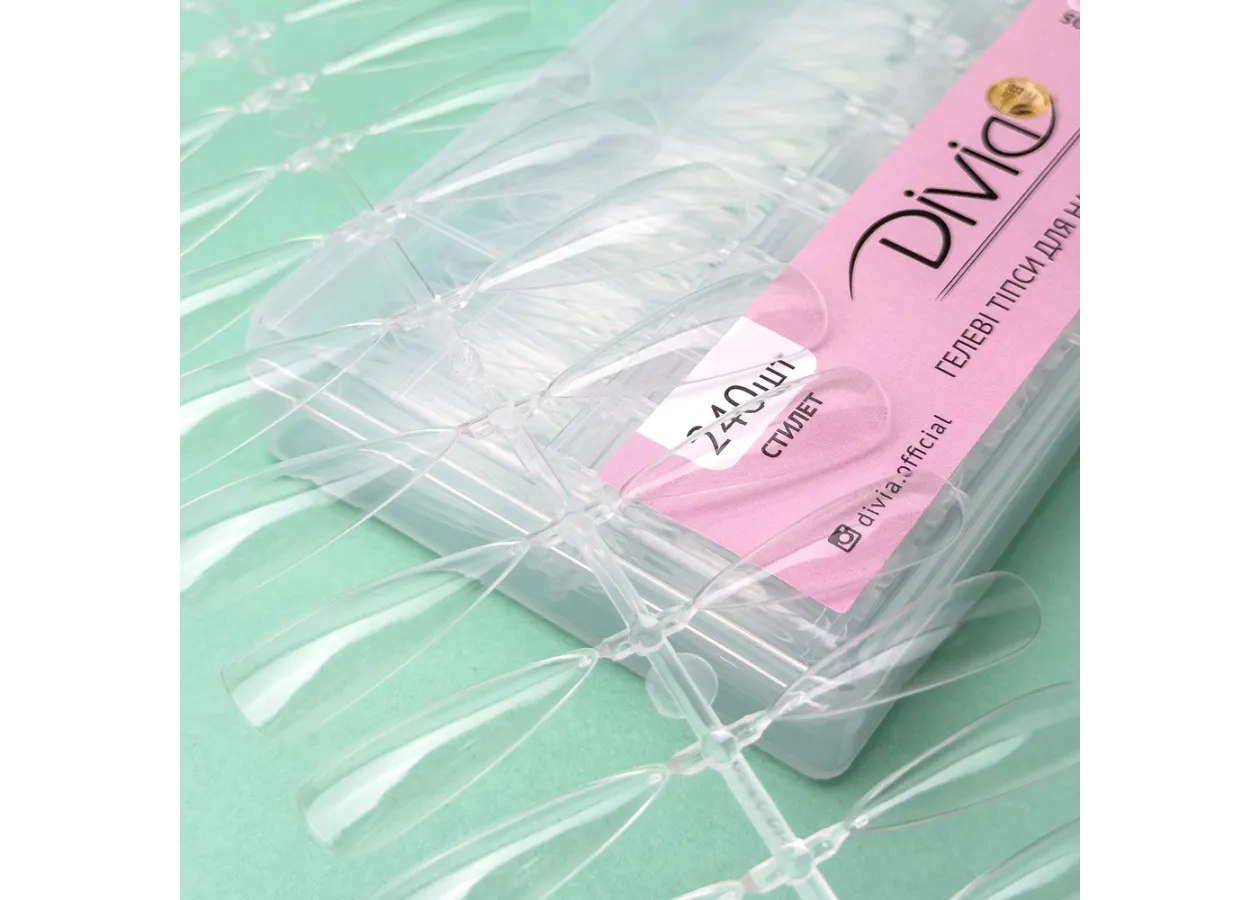 Гелеві тіпси для нарощування нігтів Divia 