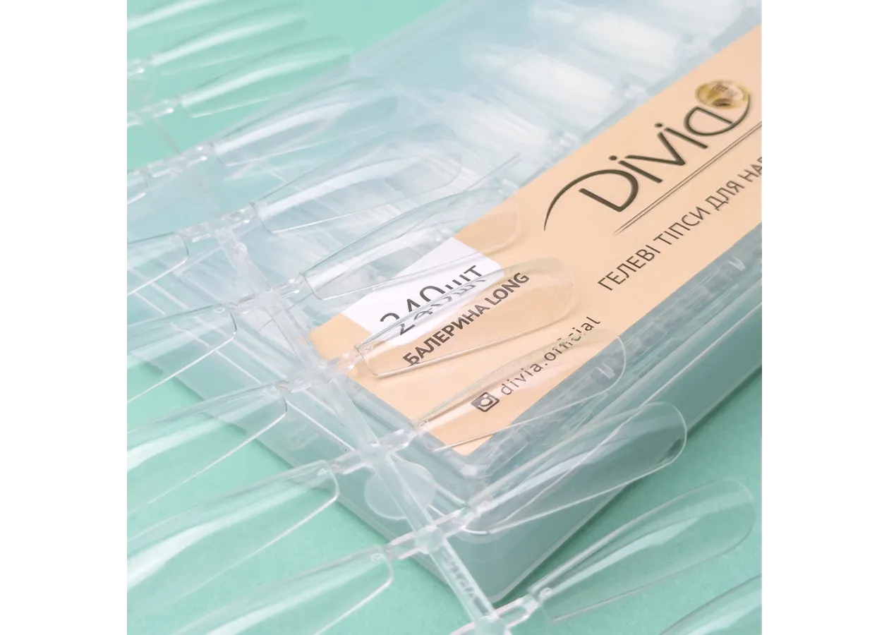 Гелеві тіпси для нарощування нігтів Divia 