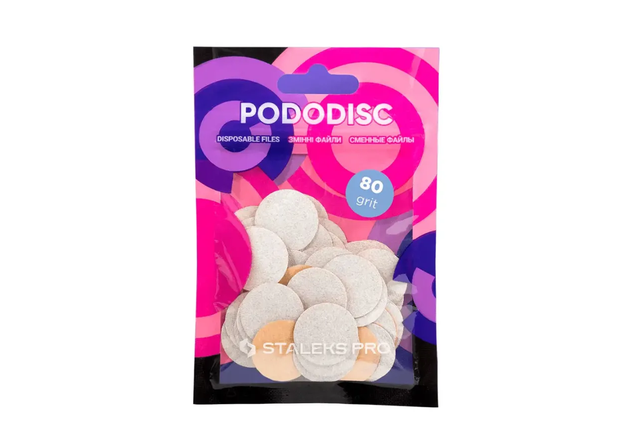 Змінні файли білі для педикюрного диску 25 мм Сталекс - PDF-25-80w (80 грит, 50 шт)